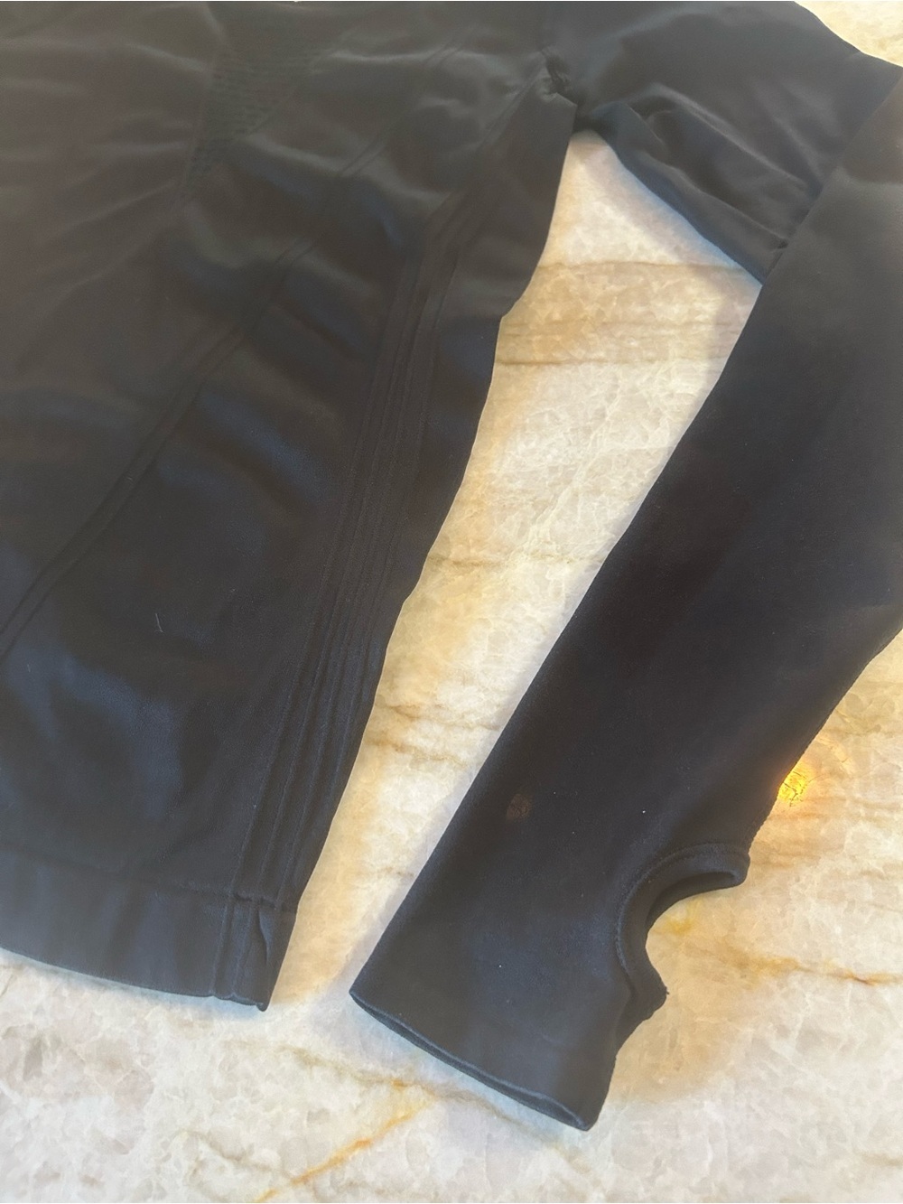 Fabletics Black Long Sleeve Bodysuit S Mesh Panel Active Top - Picture 7 of 9